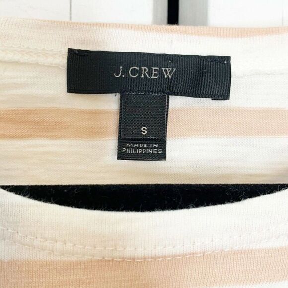 J. Crew Women’s Sequined Sailor Side Cream Tan Striped Shirt Size Small - Picture 6 of 8